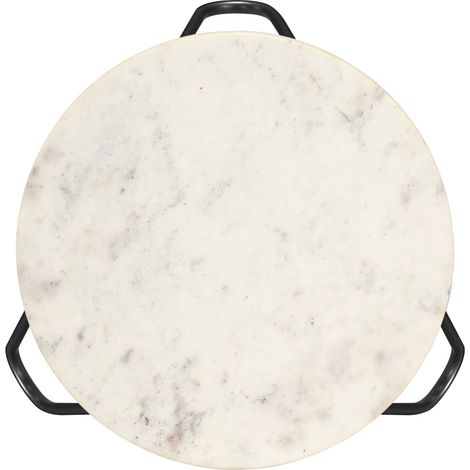 Maison Exclusive - Tavolino da Salotto Bianco 40x40x40cm Pietra Vera Testura Marmo (1/5)