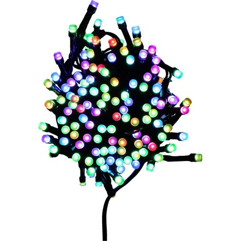 Lichterkette mit 240 RGB-LEDs, Fernbedienung, 8 Funktionen, 500 cm, bunte Lichter, Weihnachten
