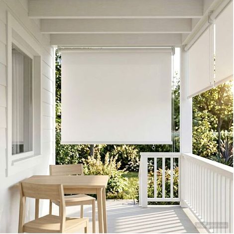 Store enrouleur extérieur avec protection UV, blanc, 80 x 140 cm (1/5)