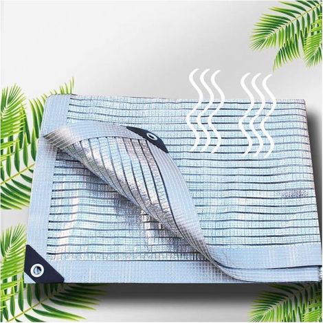 Filet D'ombrage en AluminiumShade NetTissu D'ombre Résistant Aux UVVoile D'ombrage Coupe-Vent Argent (3x3m) (1/5)