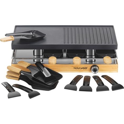 raclette/grill.8pers.8sartenes.12 - RAC.WOOD-8 - naturamix -