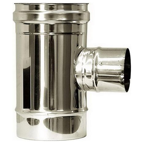 Raccordo T 90 ridotto DN 80 canna fumaria DN 180 tubo acciaio inox 316