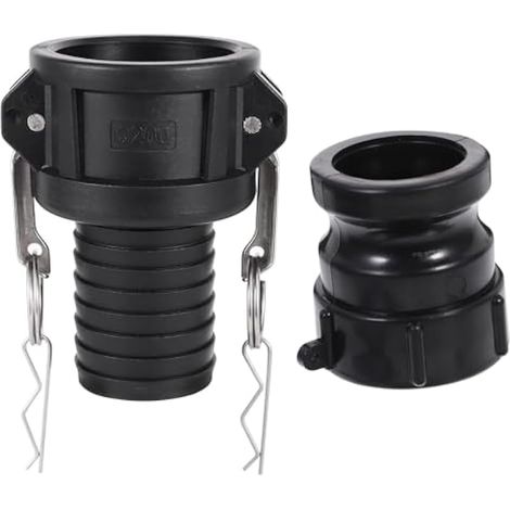 IBC Lot de 2 adaptateurs de réservoir S60 x 6 60 mm à filetage grossier et raccord cannelé de tuyau de 50 mm pour réservoirs de stockage, joint de connexion rapide IBC (1/5)