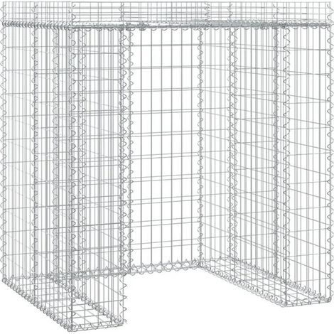 Parois en gabions pour poubelles, mesurant 110x91x120 cm, en tôle galvanisée. (1/5)