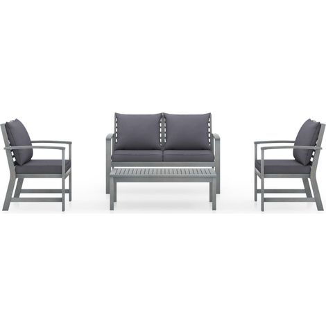 Maison Exclusive - 4-tlg. Garten-Lounge-Set mit Auflagen Massivho