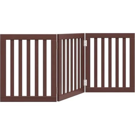 Porte pliante pour chien, modèle en 3 parties, 150 cm, bois de peuplier.
