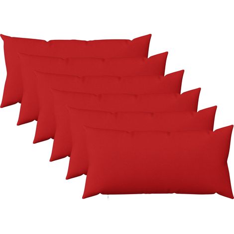 Housse de coussin 6 pc HEERLEN Rouge 40 x 70 cm Tissu vidaXL