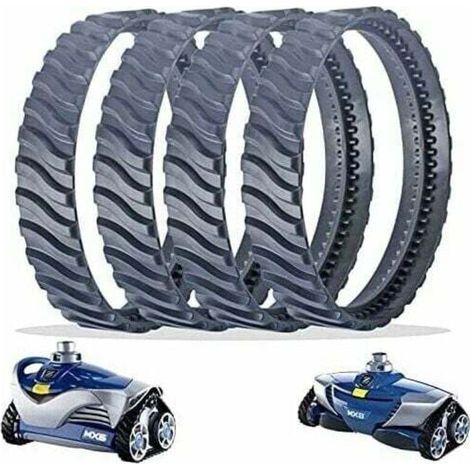 4 Chenilles de Remplacement Noir Nettoyeur Piscine Pneu Piste Roue R0526100 Compatible avec Zodiac Baracuda MX6/MX8 Nettoyage de Piscine Creusée (1/4)