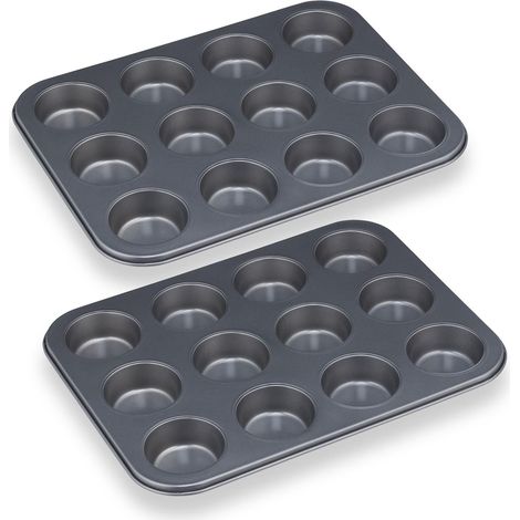 Juego de 12 moldes para muffins en un juego de 2 (1/5)