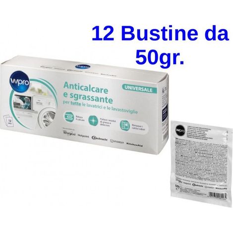 WPRO SGRASSANTE DISINCROSTANTE LAVATRICE LAVASTOVIGLIE 12 BUSTE calcare (1/2)