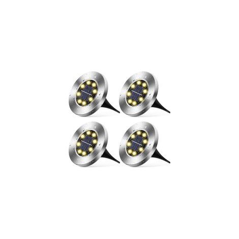 Lot de 4 lampes solaires de jardin - Lumière chaude avec 8 LED, lampes de table extérieures décoratives