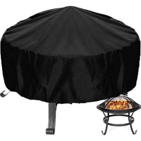 Housse de protection pour brasero rond étanche - Protection UV - Noir -, XU,Destiné à l'extérieur - Barbecue - Protection contre la (1/4)
