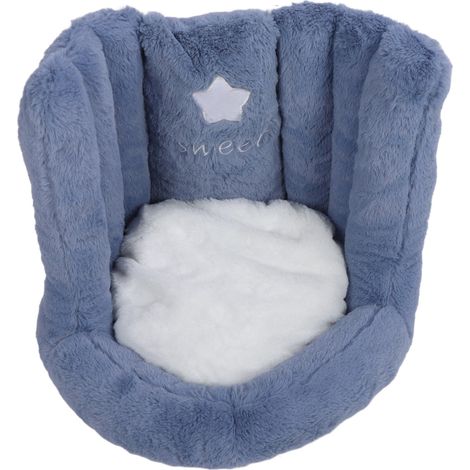 Coussin de sol avec dossier antidérapant en velours doux et confortable, idéal pour le bureau ou les enfants (bleu). (1/5)
