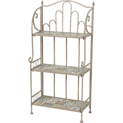 SCAFFALETTO IN METALLO TAUPE' 31X57XH118CM EFFETTO (1/5)