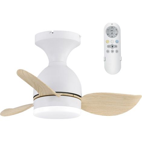 Ventilador de techo LED Fonfu Blanco+Madera CCT Dim (20W) (1/5)