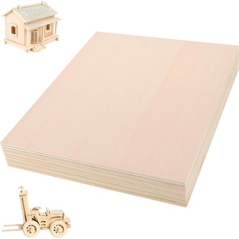 Lot de 24 Contreplaqué 3mm 30x30 cm, Planche en Bois Tilleul Brut pour Découpe Laser, Panneau Bois Bricolage pour Modélisme, Pyrogravure et Gravure (1/5)