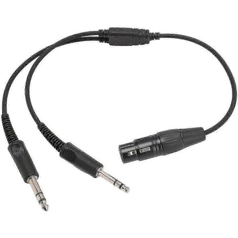 Adaptateur répartiteur de casque en Y XLR 5 broches vers GA double prise, compatible avec les connecteurs Airbus XLR 5 broches femelle vers GA double prise mâle P 2025 (1/5)