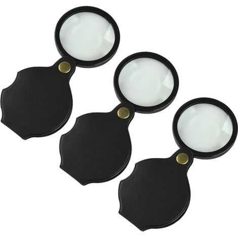 Lente d'ingrandimento, lente d'ingrandimento per lettura, lente d'ingrandimento per identificazione, 3 pezzi, ingrandimento 13x, mini lente d'ingrandimento, lente tascabile, diametro lente 70 mm (1/5)