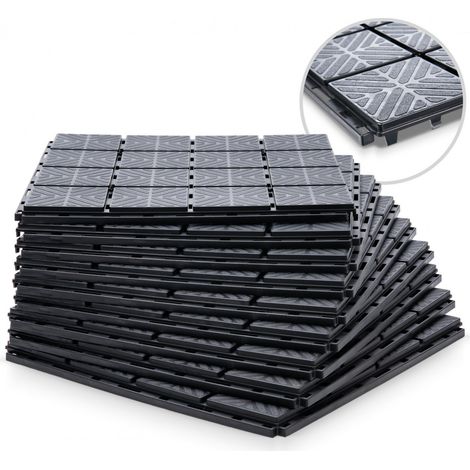 Prosperplast Moderne Gartenplatten Schwarz Paket mit 9 (1/5)
