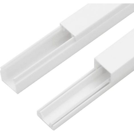 Goulotte De Câble - 15 X 10 Mm - En PVC Blanc - Pour Bureau Maison Intérieur - 30 Pièces (1/5)