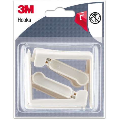 Juego de 4 ganchos con clip 3M, blancos 3M