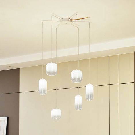 [NEUWERTIG] B-Ware Lucande Hängeleuchte Avelina LED Pendelleuchte 6-flammig Lampe weiß 77cm (1/2)