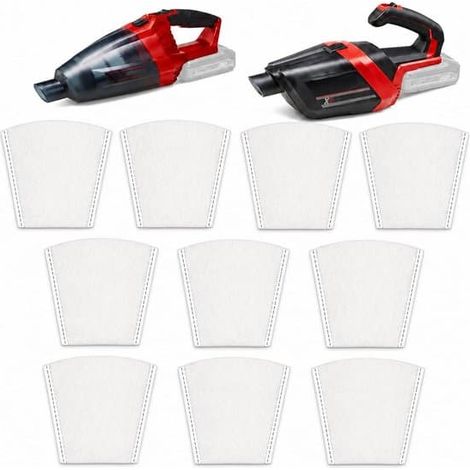 10 sacs pour aspirateur Einhell Power X - Change TE - VC 18 Li - Solo & TE - HV 18 - 06 Li - Solo - Sacs filtrants de rechange - Blanc - 18 L (1/4)