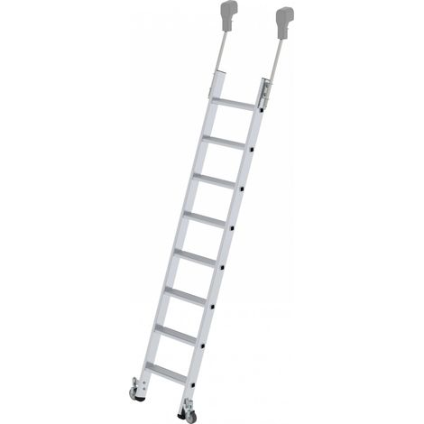MUNK Aluminium-Regalleiter fahrbar 8 Stufen (1/4)