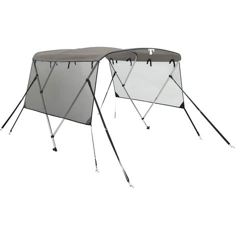 Toit bimini à 3 arceaux parois en maille 183x(185-198)x137 cm (1/5)