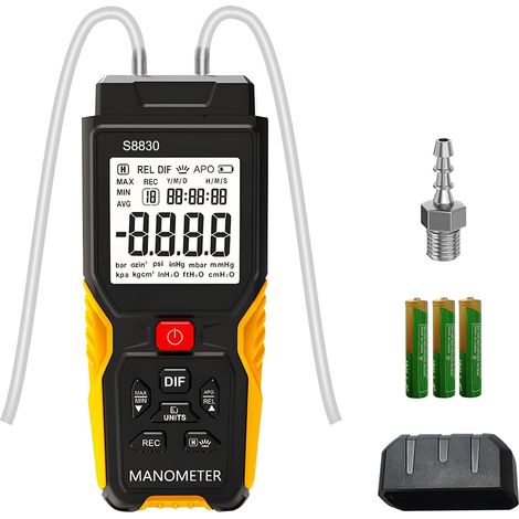 Manometre GR-T9-S8830 avec Double Port pour Tester les Conduites de Gaz Naturel etc (1/5)