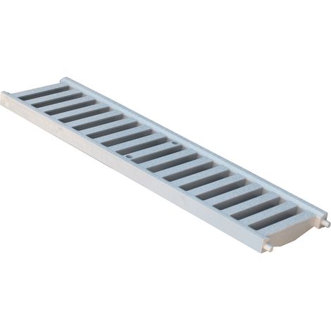 First Plast – Grille mi-renforcée en PVC anti-choc 130 x 500 mm – Résistance 7500 KG – Couleur gris pour caniveau d'évacuation (1/2)