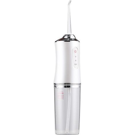 Hydropulseur électrique portable, puce intelligente contrôlant avec précision la pression, buse rotative à 360 degrés, irrigateur oral – Blanc (1/5)