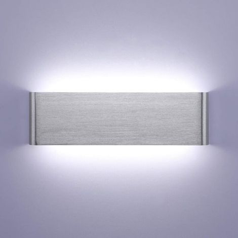 Applique Murale LED Intérieur 6W-15CM Lampe Murale LED 6000K Moderne en Aluminium IP44 pour Chambre Salon Escalier Maison Couloir Hôtels Salon Hall d'Entrée Vitrine Argent Brossé Blanc Froid