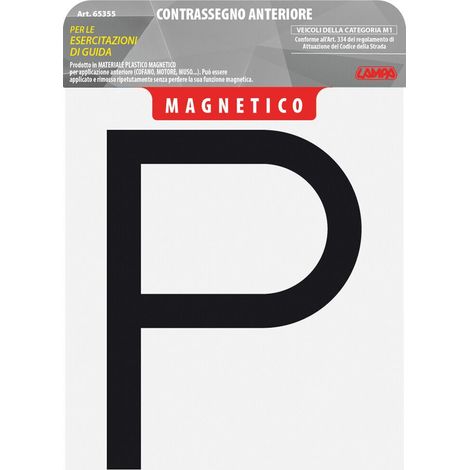 Contrassegno per esercitazioni guida, magnetico - Anteriore (1/5)