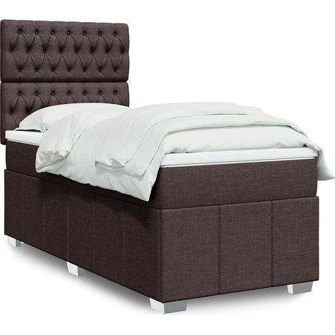 Boxspringbett mit Matratze Dunkelbraun 90x200 cm Stoff (1/5)