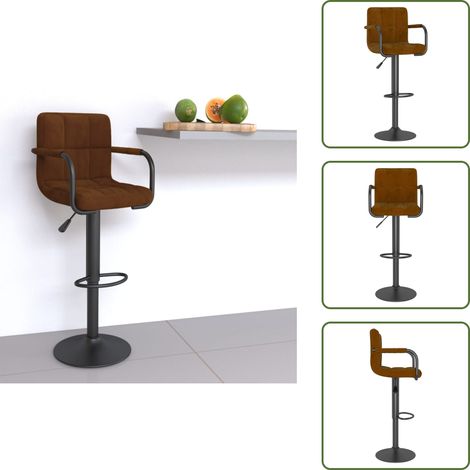Tabouret de bar Marron Velours - Tabouret De Bar - Tabourets De Bar - Chaise De Comptoir - Chaises De Comptoir (1/5)