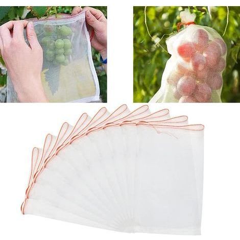 50 PCS Sac de Protection Fruit Sac Maille Contre Les Insectes Sac de Protection Plante avec Cordon de Serrage Sacs en Filet Anti-Insectes Sac à Insectes 2030cm pour Raisins, Pommes, Oiseaux (1/5)