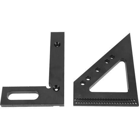 Règle de mesure multi-angles 3D 45°/90° en alliage d'aluminium pour le travail du bois, équerre, rapporteur, guide d'onglet, gabarit de dessin triangulaire (1/5)