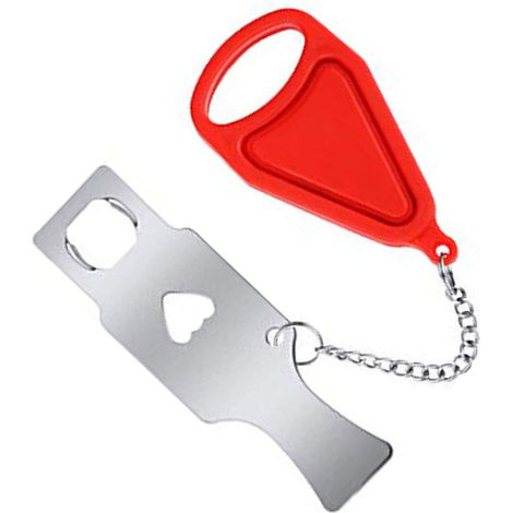 Tragbares Türschloss für die Sicherheit von Haus und Gepäck, ideal für Reisen, Hotels, Apartments (rot). (1/5)