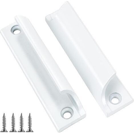 Ahlsen – Exterior sliding door handle – White aluminum – 90mm center distance – Anti-rust and anti-corrosion – Easy installation (1/5)