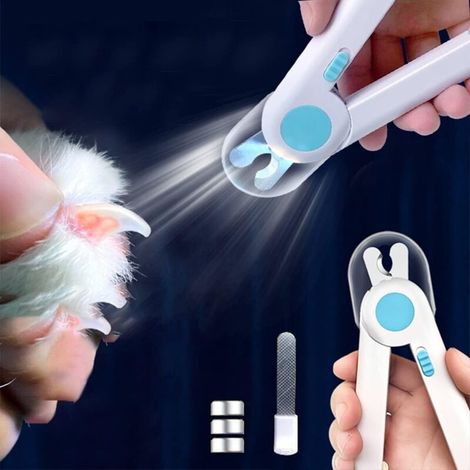 Coupe Ongles Chat, Ligne de Sang LED Coupe Ongles Animaux, Ciseaux Griffes Chien Professionnels, avec Lime à Ongles, Protection aux Éclaboussures, pour Petits Hamster, Lapins, Chaton (1/5)