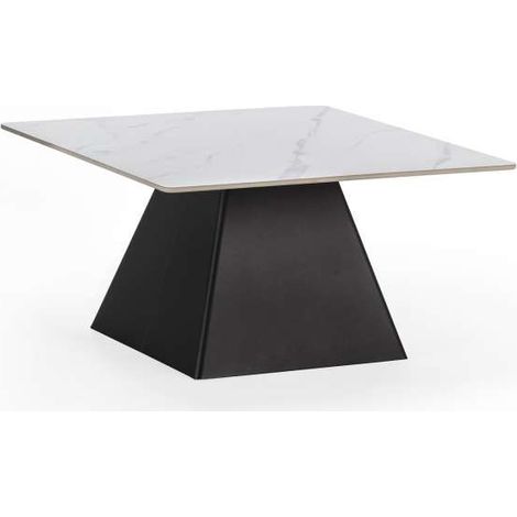 Mesa de centro modelo Jana acabado blanco/negro, 43cm(alto) 8cm(ancho) 80m(fondo). (1/3)