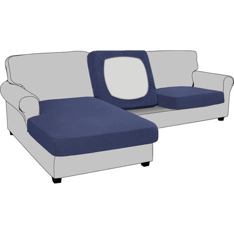 Housse de Coussin Extensible de canapé Housse de Protection pour Meubles Housse de siège de canapé Couvre pour Canapé Protege de Meubles Antipoussière (2 Places,Bleu Marine) (1/5)