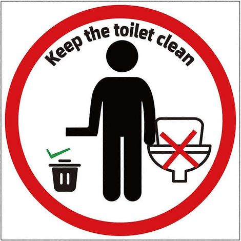 Autocollant pour toilettes amovible, autocollant pour siège de toilette, autocollant de rappel-25.00X25.00X0.50CM (1/3)