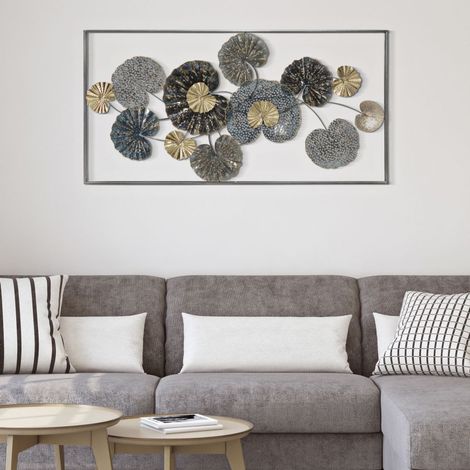 Panneau décoratif mural en métal cuivré, 134,5x8x68,5 cm (1/2)
