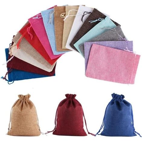 Sachets Cadeaux en Lin - Marque - Modèle - Blanc - Polyvalent - Respirant - Écologique (1/4)