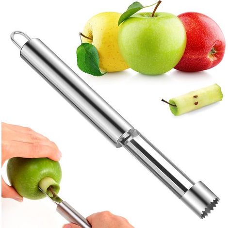 1 x Descorazonador de manzanas de acero inoxidable, cortador de manzanas, extractor de peras, inoxidable, resistente al agua, robusto (1/5)