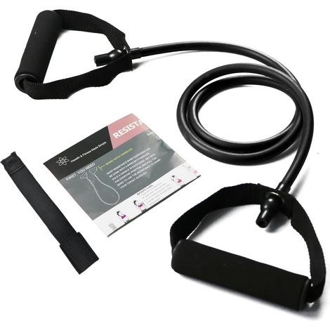 Bandes élastiques avec poignées pour salle de sport à domicile, équipement de musculation et de physiothérapie pour Pilates et fitness, lot de 1. (1/5)