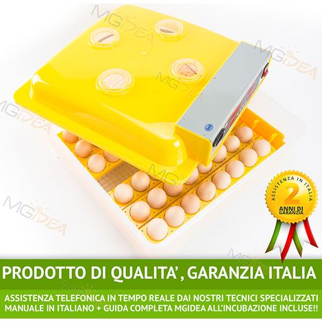 INCUBATRICE 48 UOVA ANIMALI PROFESSIONALE AUTOMATICA GIRAUOVA DISPLAY LCD + KIT SVEZZAMENTO GRATIS