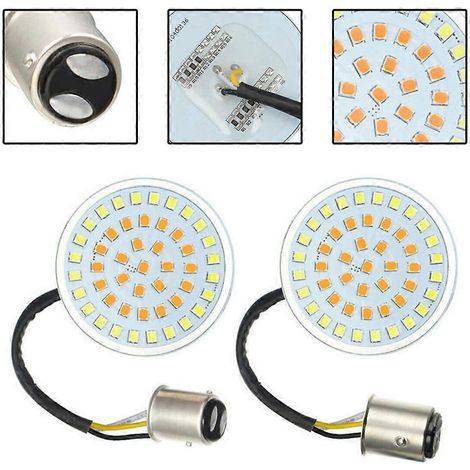 Inserts de clignotants d'origine pour voiture (1 paire), ampoule ambre type 1157, pour Dyna, Softail et Tri Glide. (1/5)